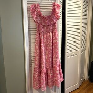 Like new pink & white maxi dress from Sugar Lips.